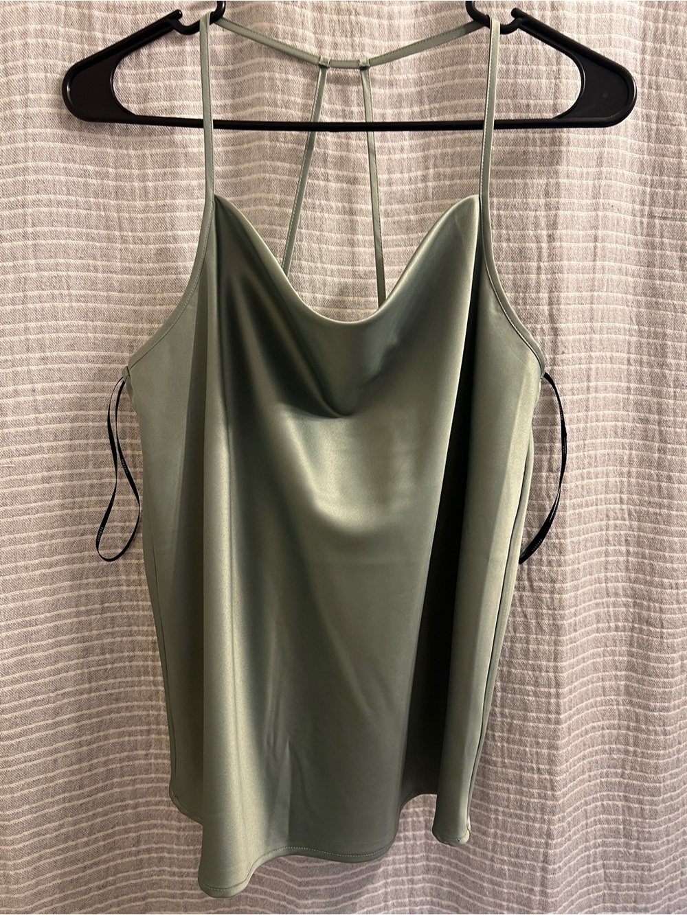 Pleione Satin Cowl Neck Camisole in Sage